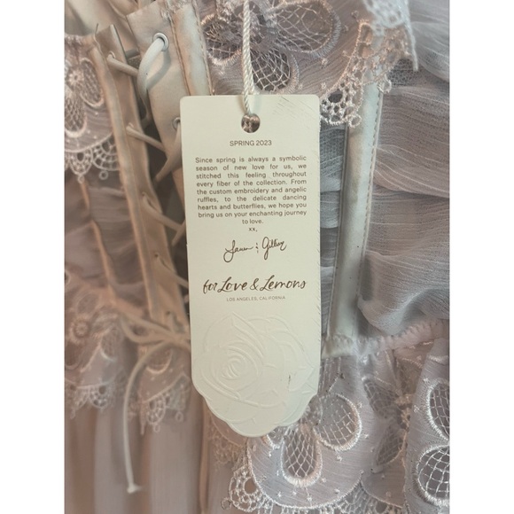 🔥 FOR LOVE & AND LEMONS FARMHOUSE WHITE SLIP CORSET LACE MINI DRESS MEDIUM HOT! - Picture 12 of 13